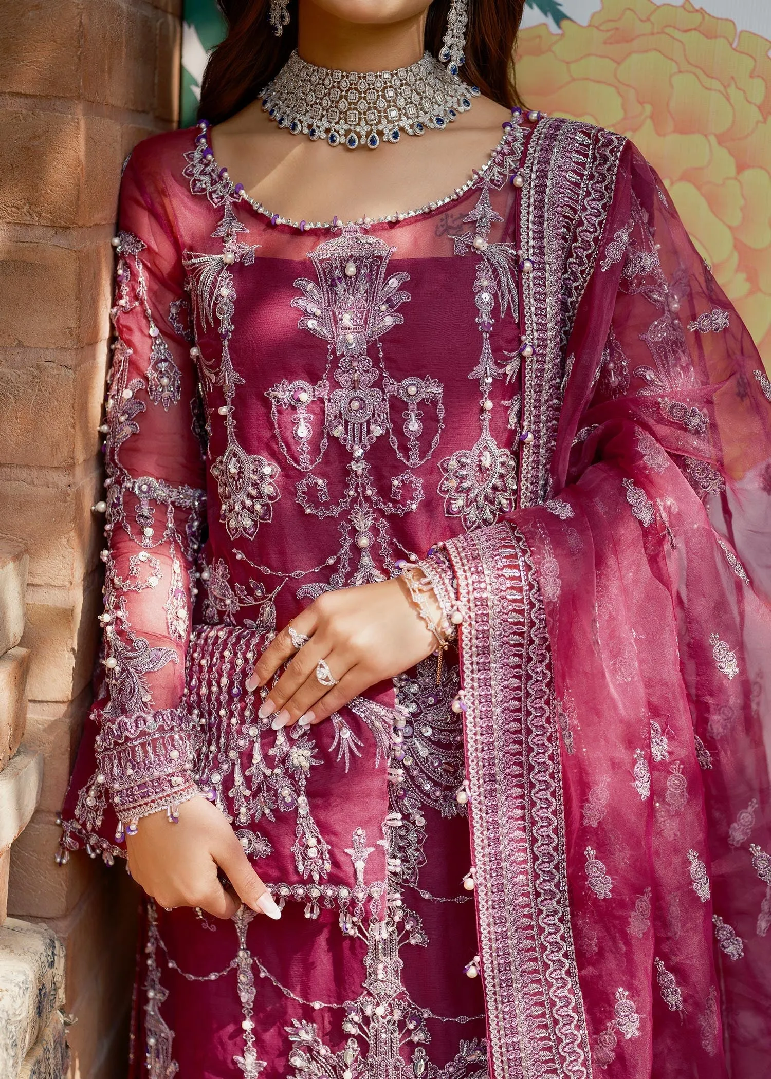 Kameez Trouser Embroidered Pakistani Wedding Dress