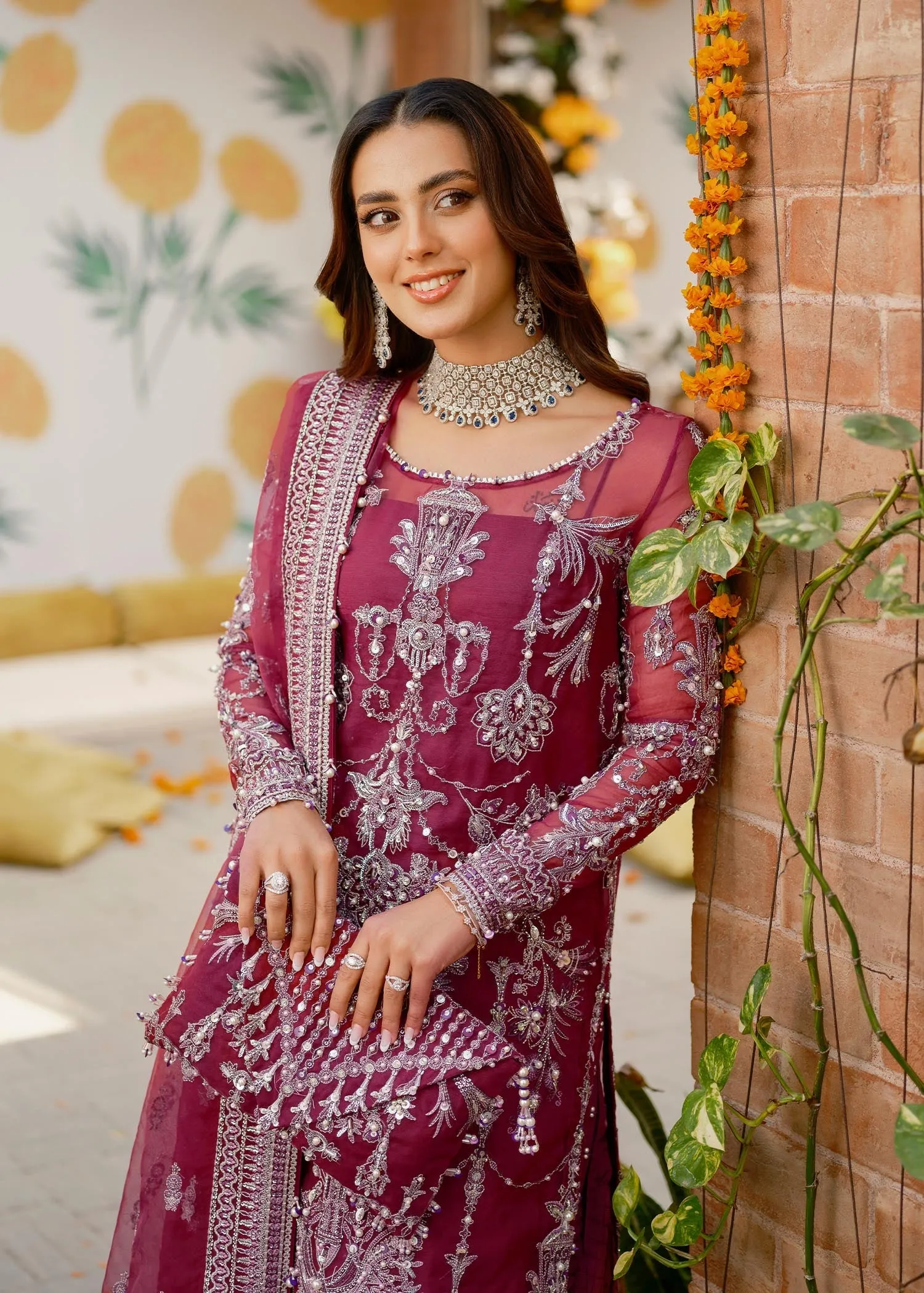 Kameez Trouser Embroidered Pakistani Wedding Dress