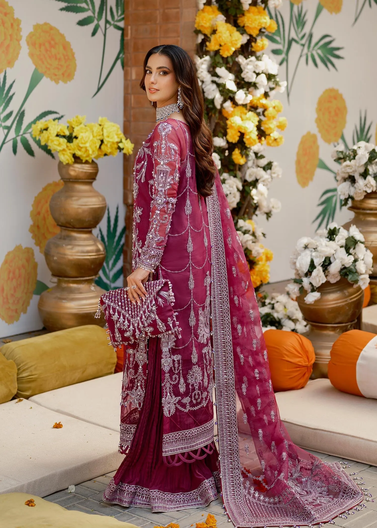 Kameez Trouser Embroidered Pakistani Wedding Dress