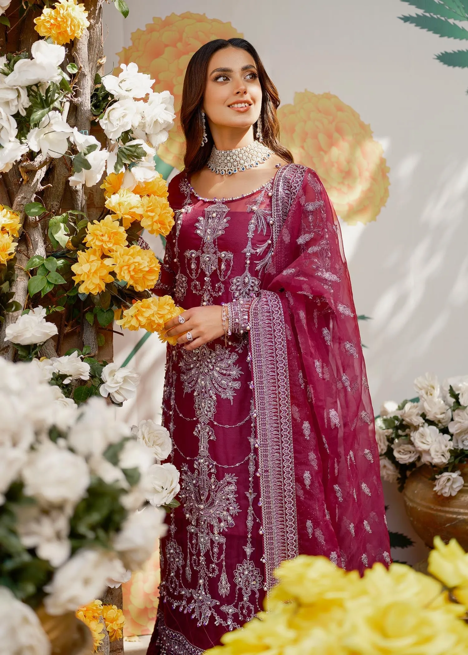 Kameez Trouser Embroidered Pakistani Wedding Dress