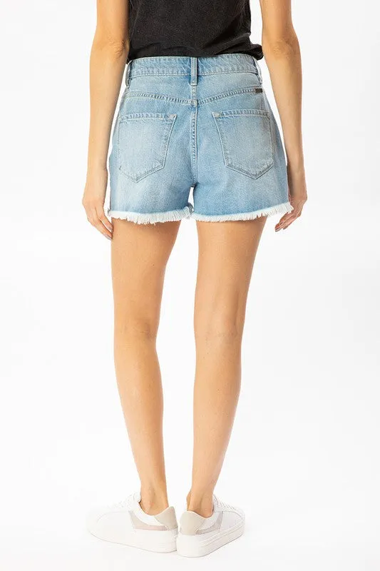 KanCan Light Wash Distressed Shorts