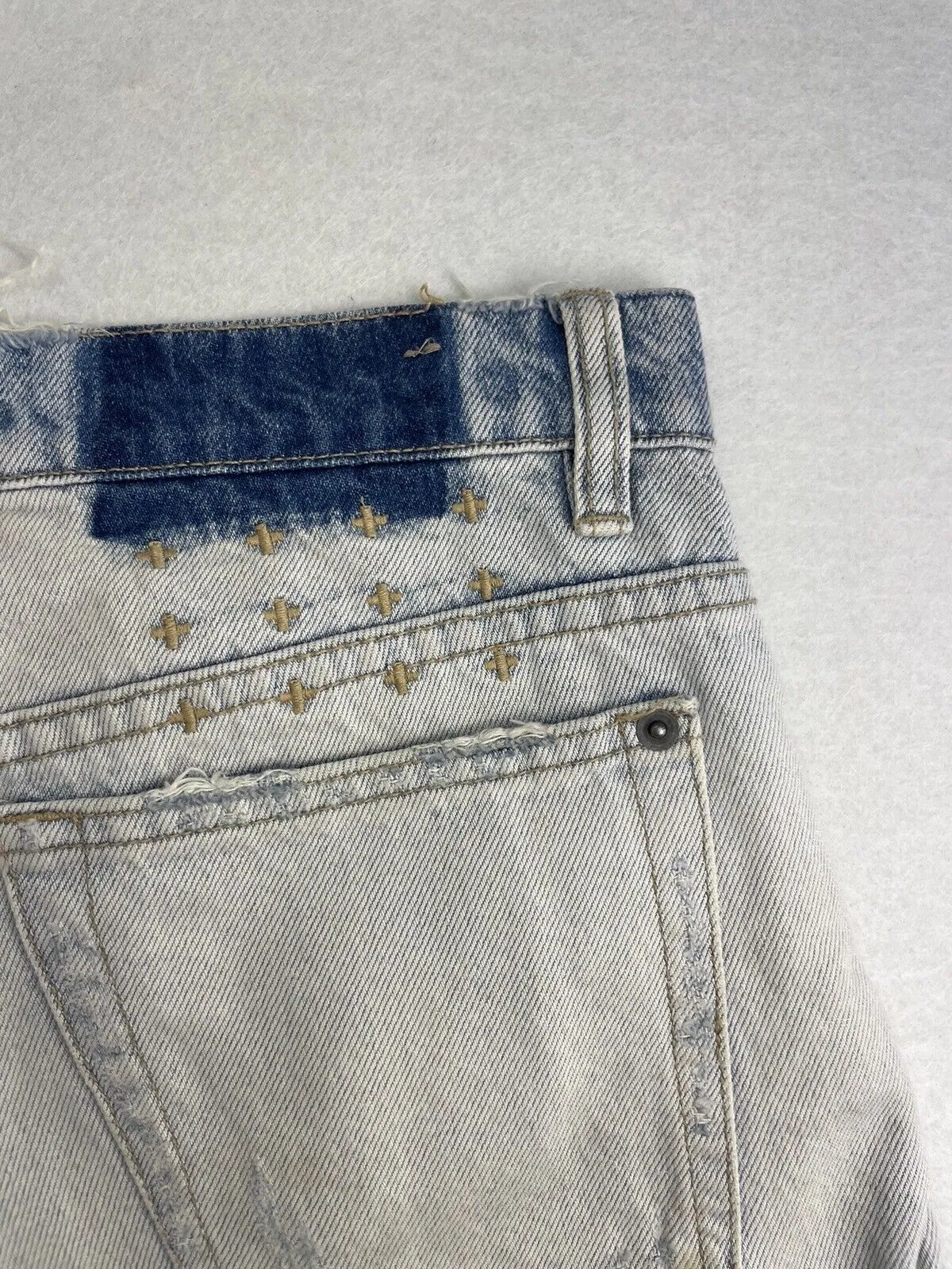 Ksubi Womens Light Wash Denim Shorts Size 24