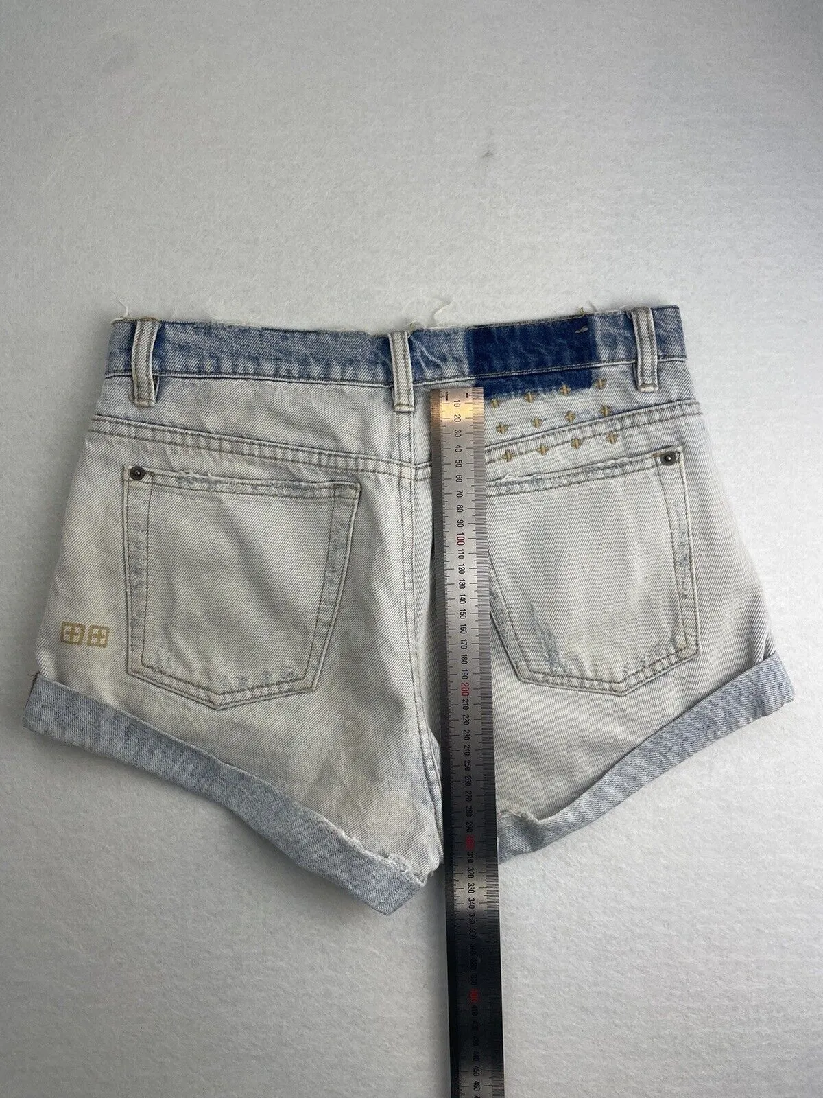 Ksubi Womens Light Wash Denim Shorts Size 24