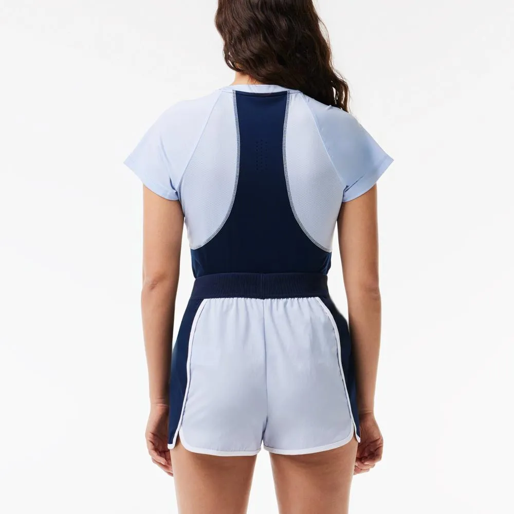 Lacoste Women's Ultra Dry Stretch Short - Light Blue/Navy