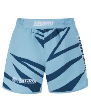 Ladies Abstract High Cut Shorts - Light Blue