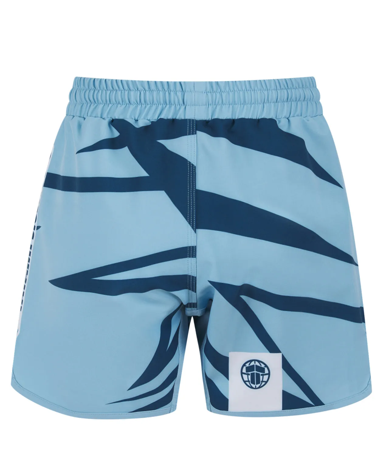 Ladies Abstract High Cut Shorts - Light Blue