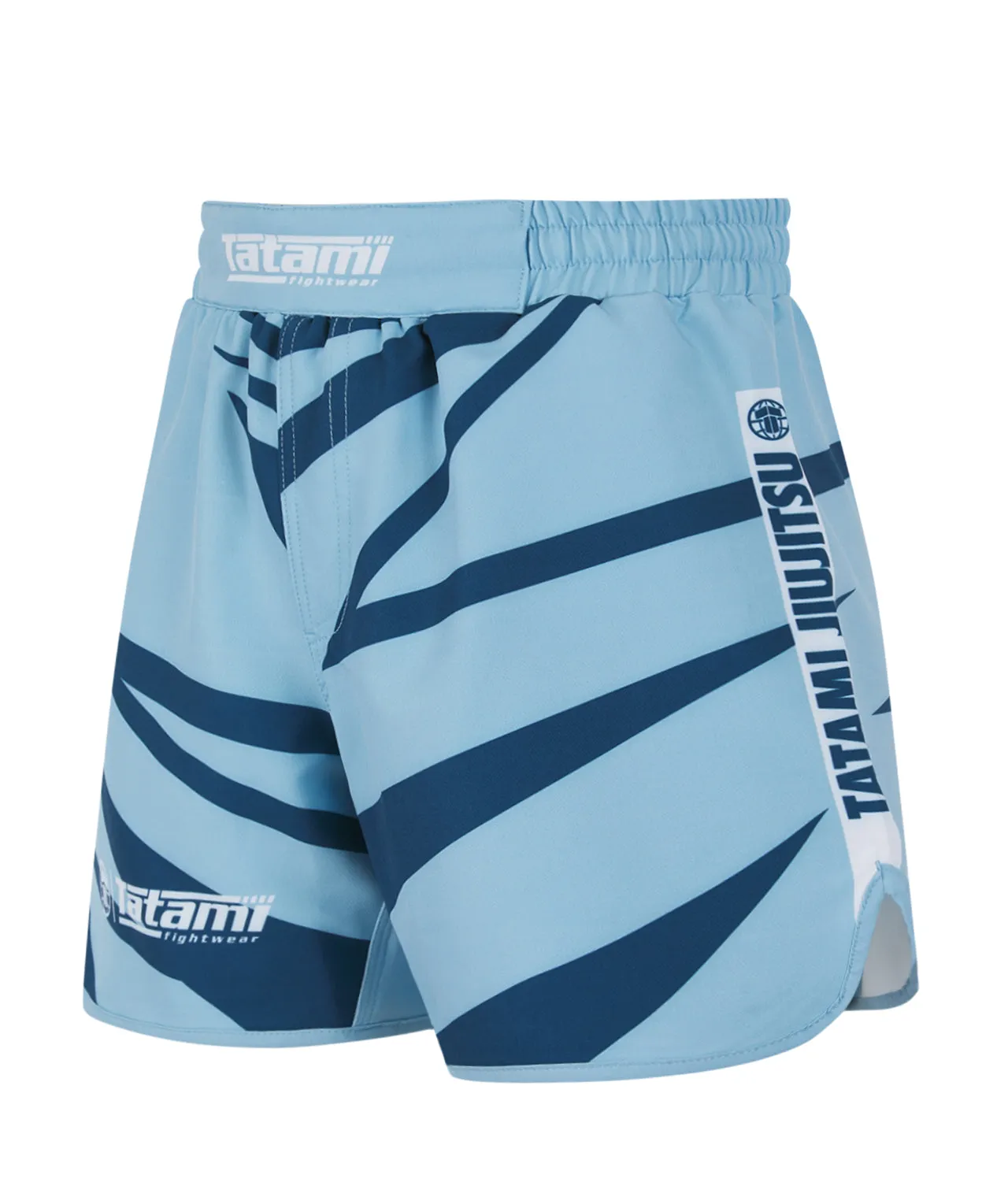 Ladies Abstract High Cut Shorts - Light Blue