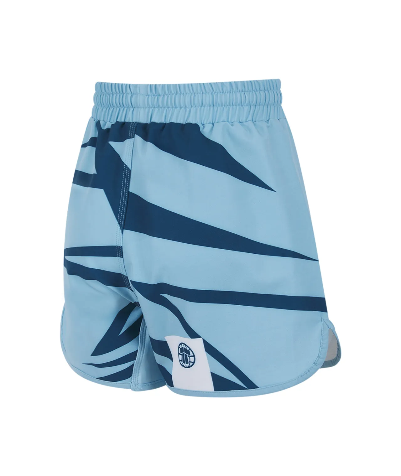 Ladies Abstract High Cut Shorts - Light Blue