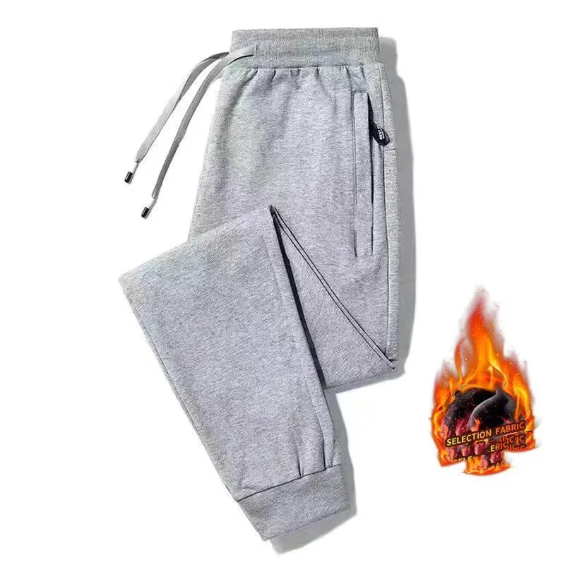 Lamb Cashmere Thickened Sports Casual Straight Pants