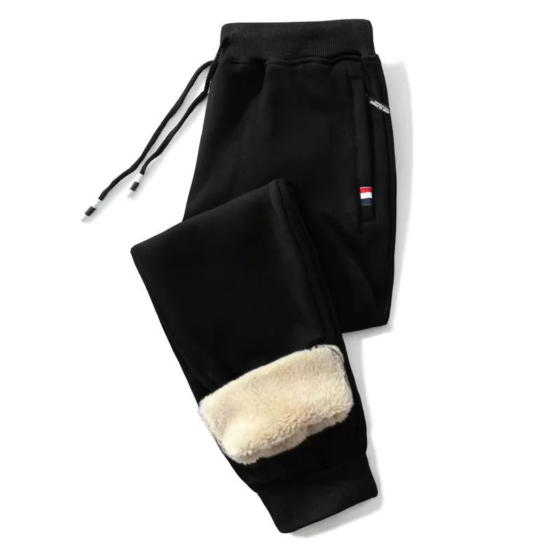 Lamb Cashmere Thickened Sports Casual Straight Pants