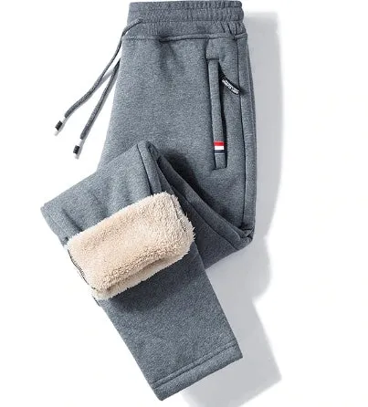 Lamb Cashmere Thickened Sports Casual Straight Pants