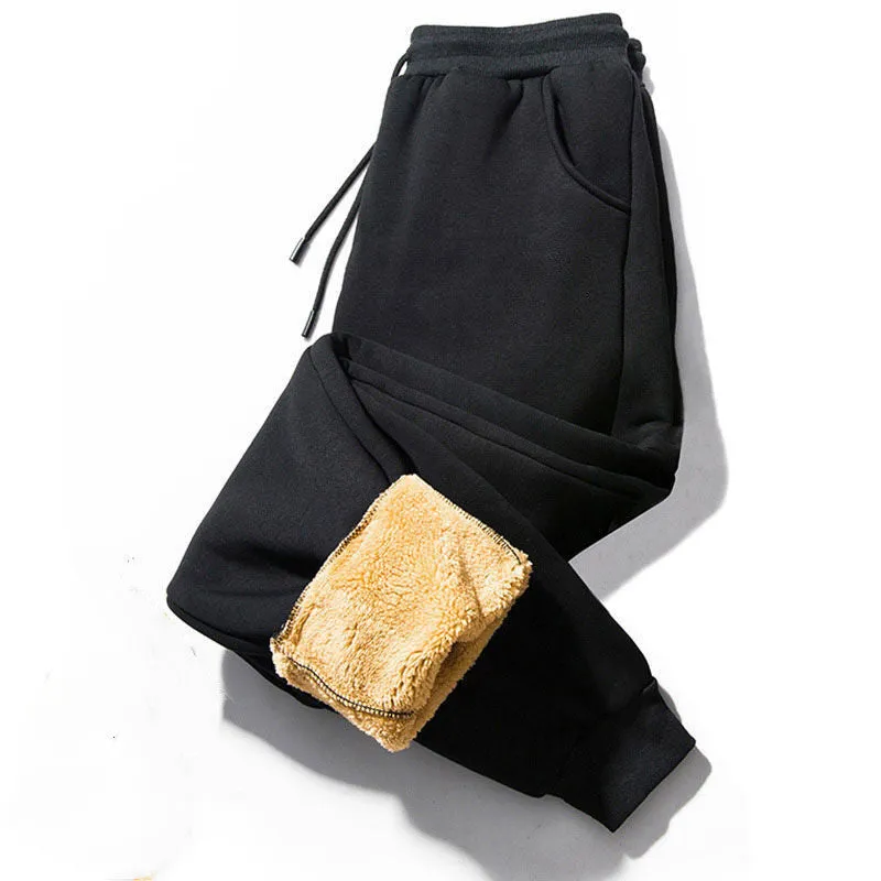 Lamb Cashmere Thickened Sports Casual Straight Pants