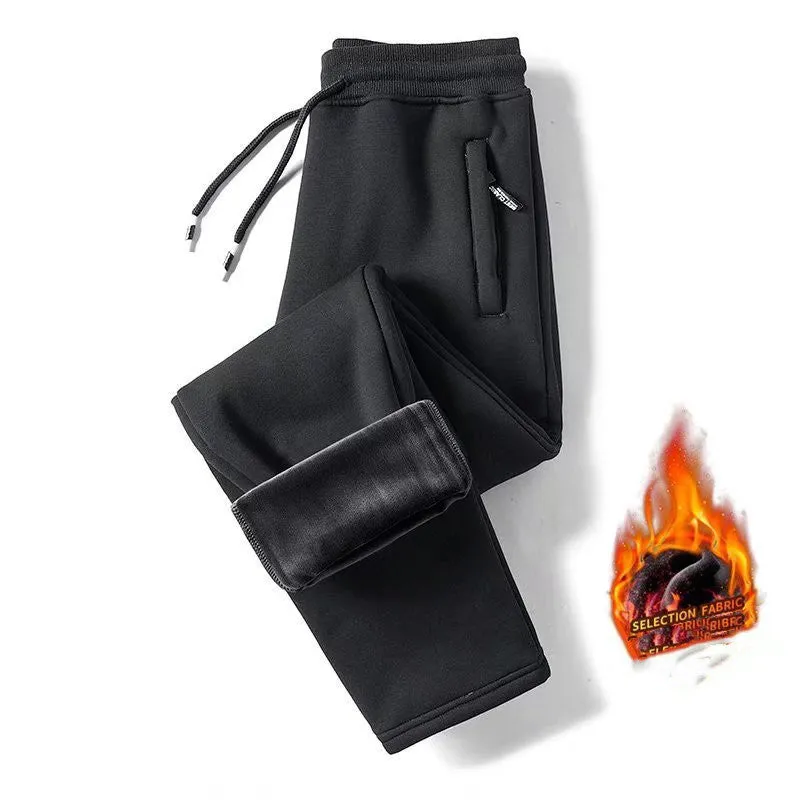 Lamb Cashmere Thickened Sports Casual Straight Pants