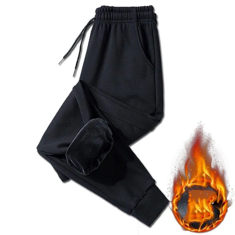Lamb Cashmere Thickened Sports Casual Straight Pants