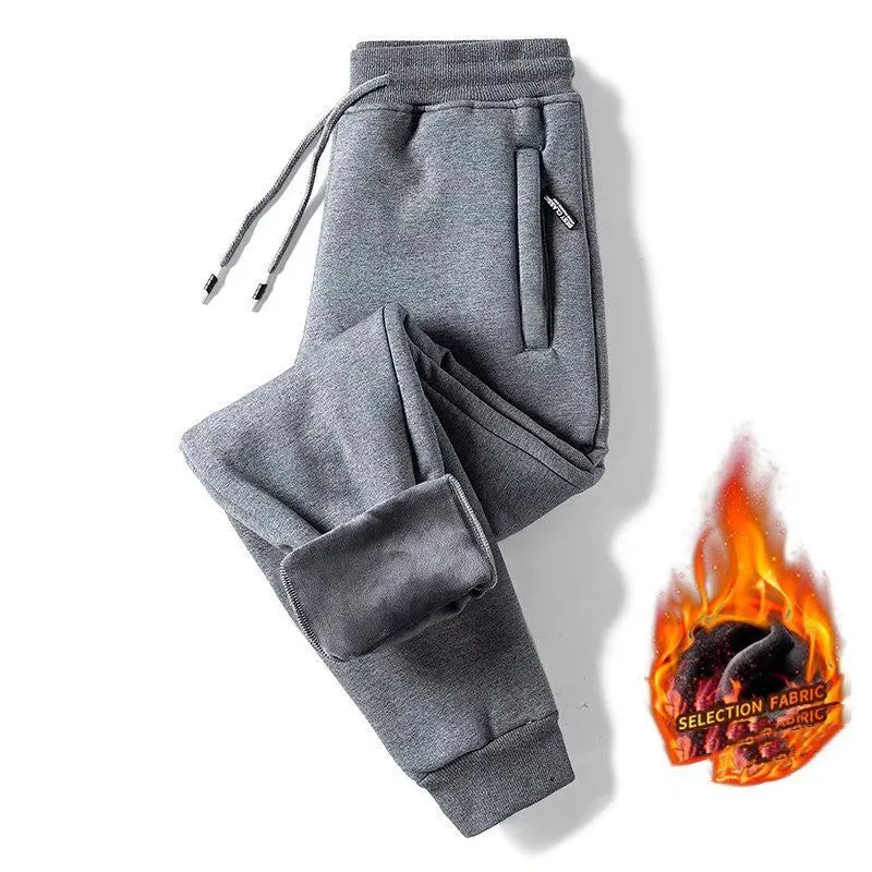 Lamb Cashmere Thickened Sports Casual Straight Pants