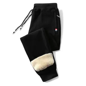 Lamb Cashmere Thickened Sports Casual Straight Pants