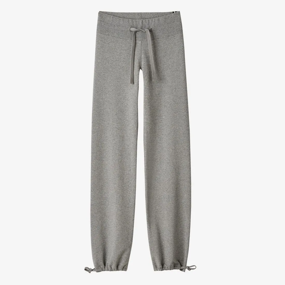 Legging fitness long coton extensible bas resserable femme - Fit  gris chiné