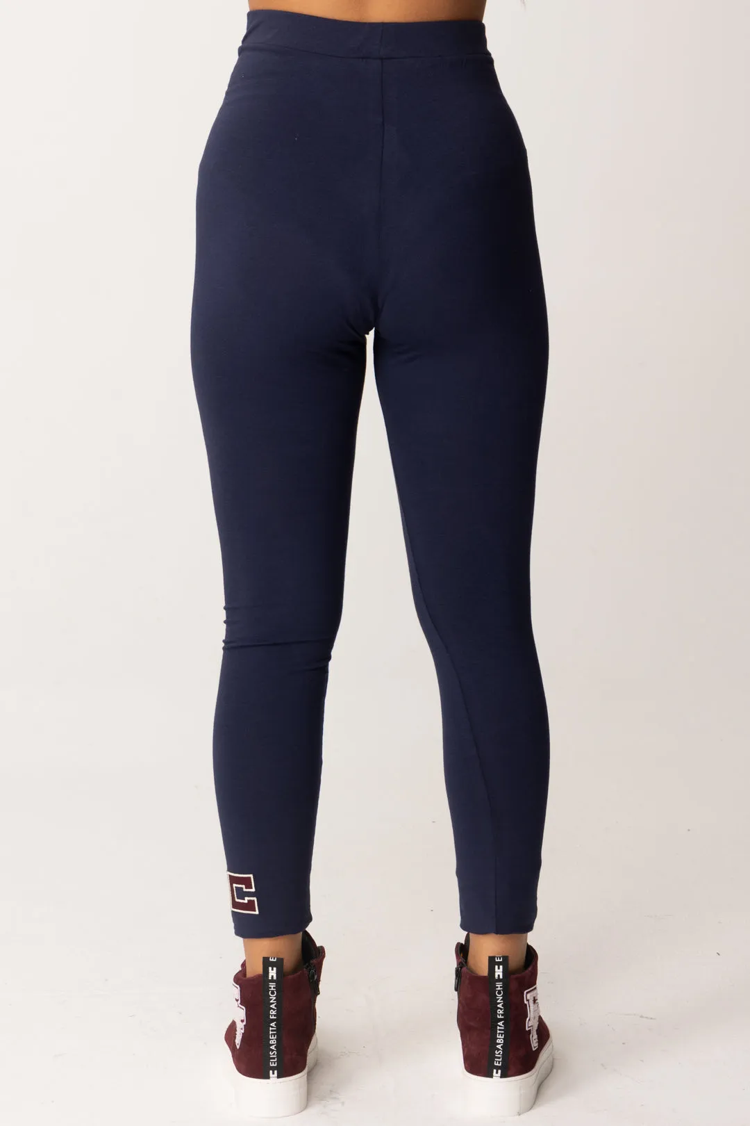 Leggings In Jersey con Ricamo Logo Cc