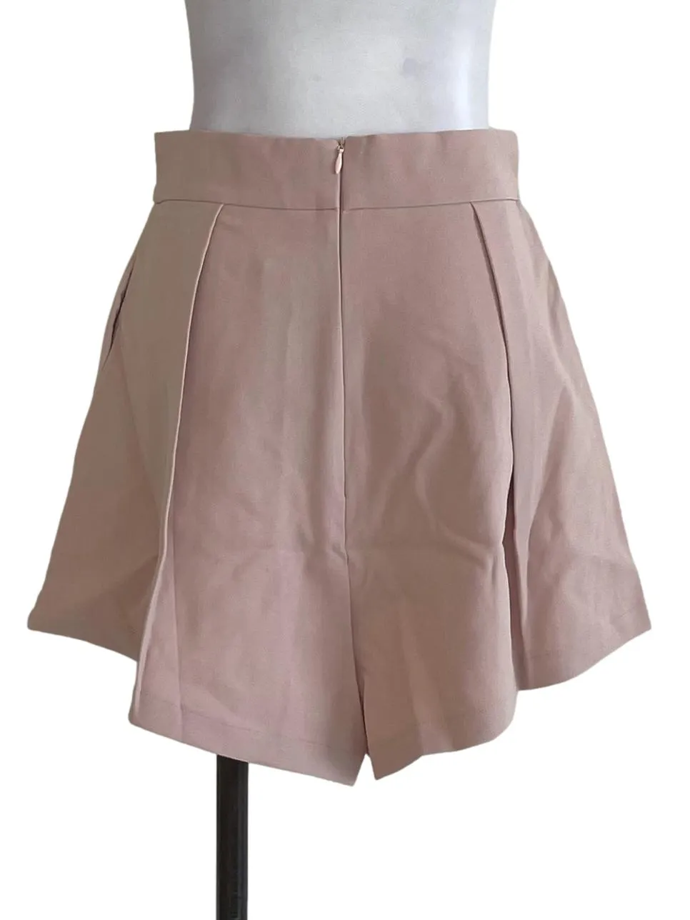Light Peach Pleated Shorts