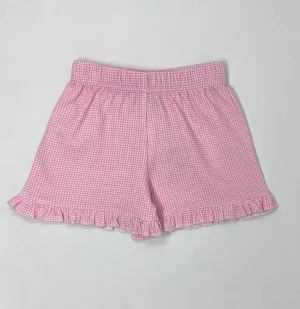 Light Pink Gingham Ruffle Short