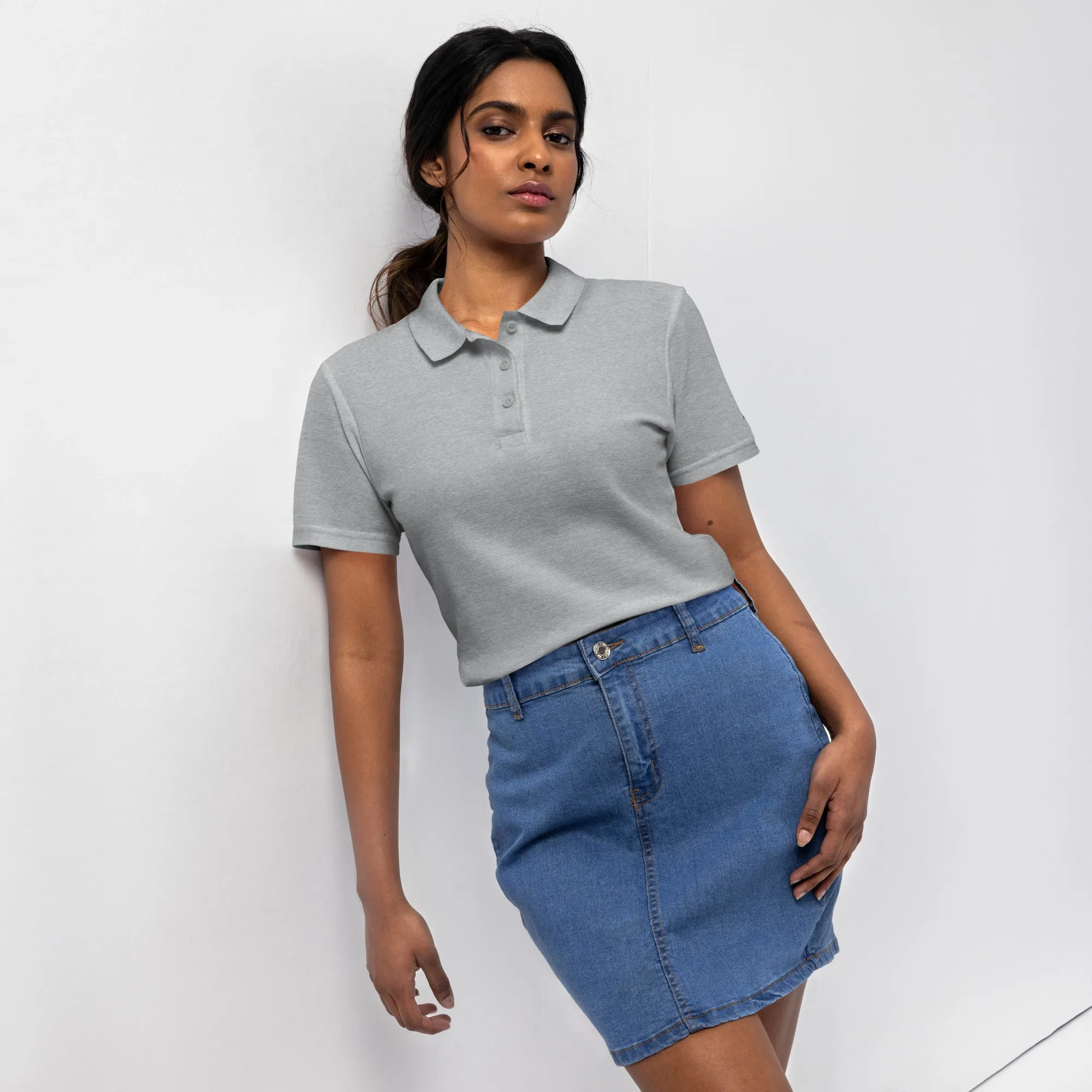 Lightish pique polo shirt