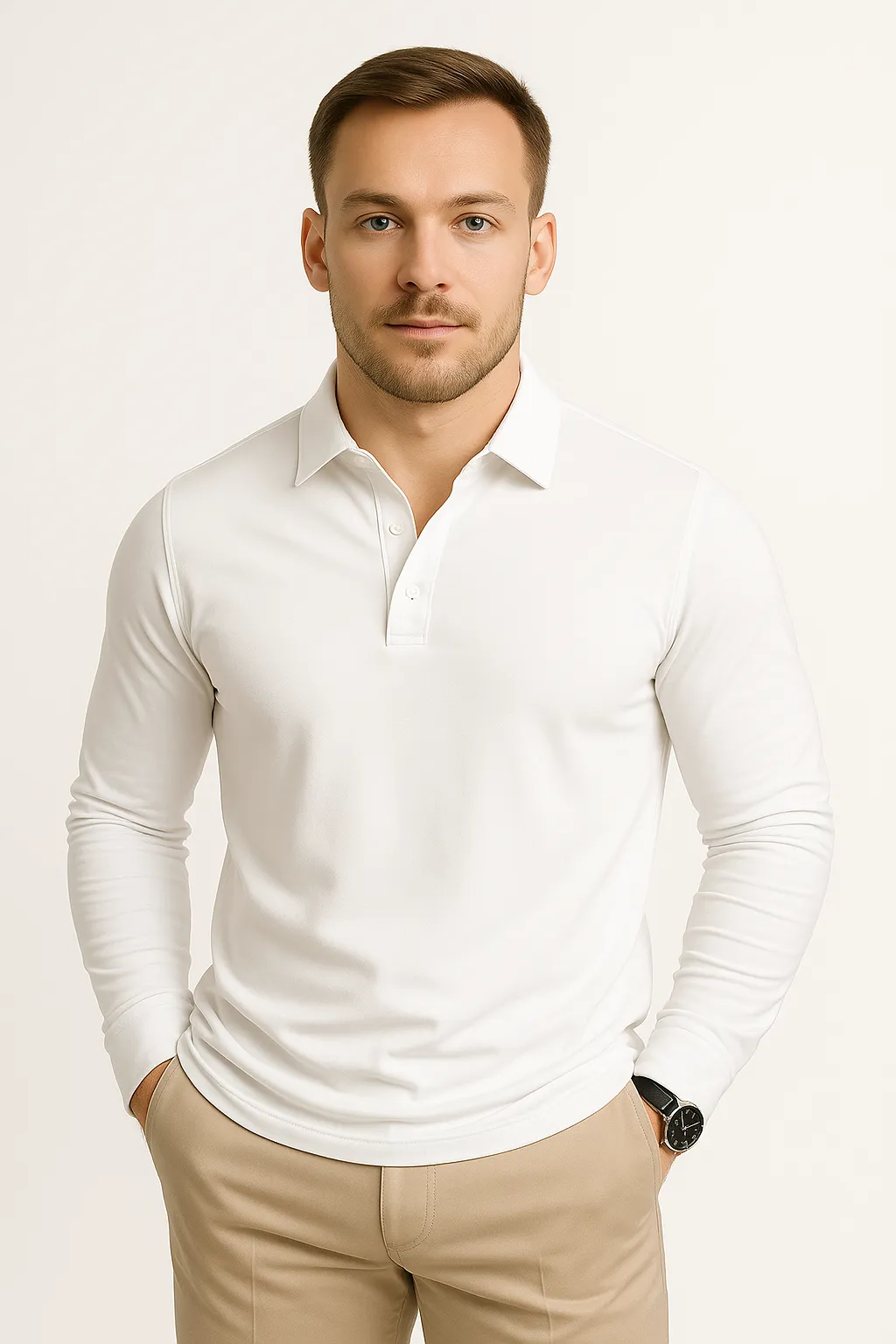 LumiNovi | The Paulo Long Sleeve Polo Shirt