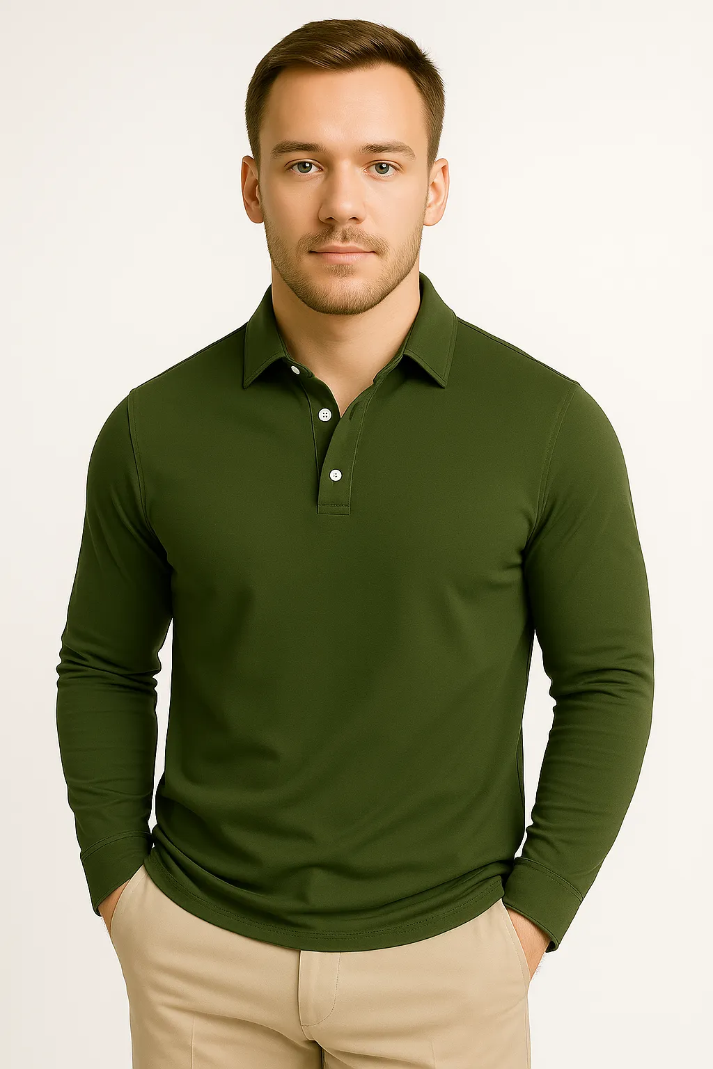 LumiNovi | The Paulo Long Sleeve Polo Shirt