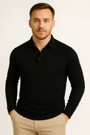 LumiNovi | The Paulo Long Sleeve Polo Shirt
