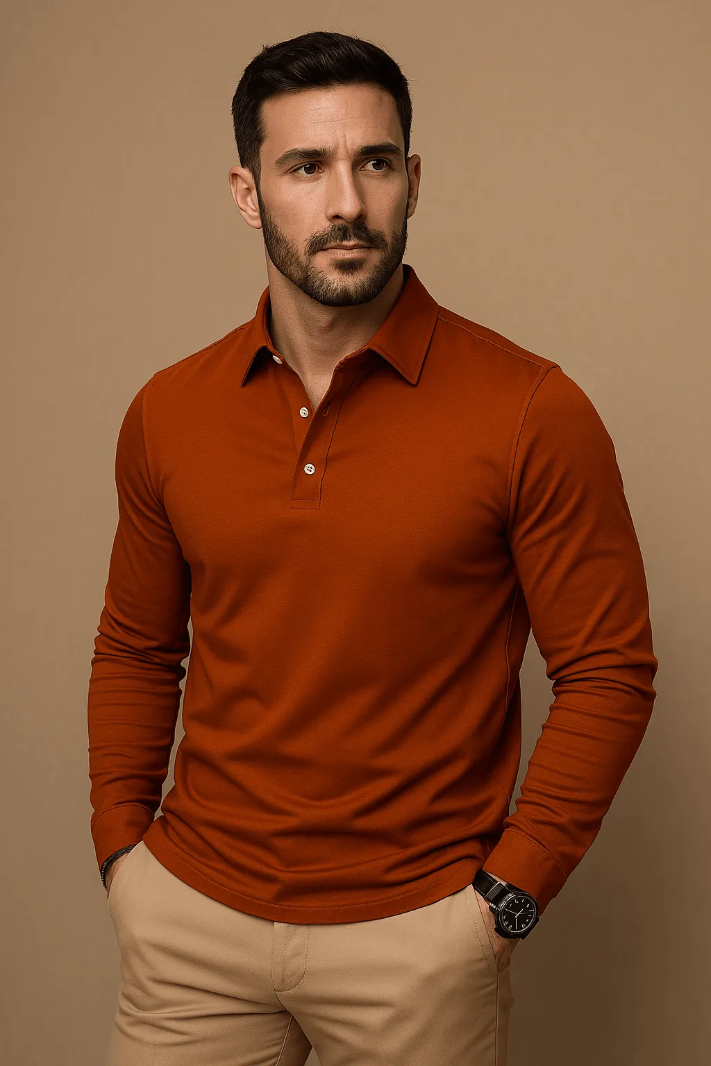 LumiNovi | The Paulo Long Sleeve Polo Shirt