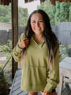 Matcha Mineral Wash Terry Knit Hoodie