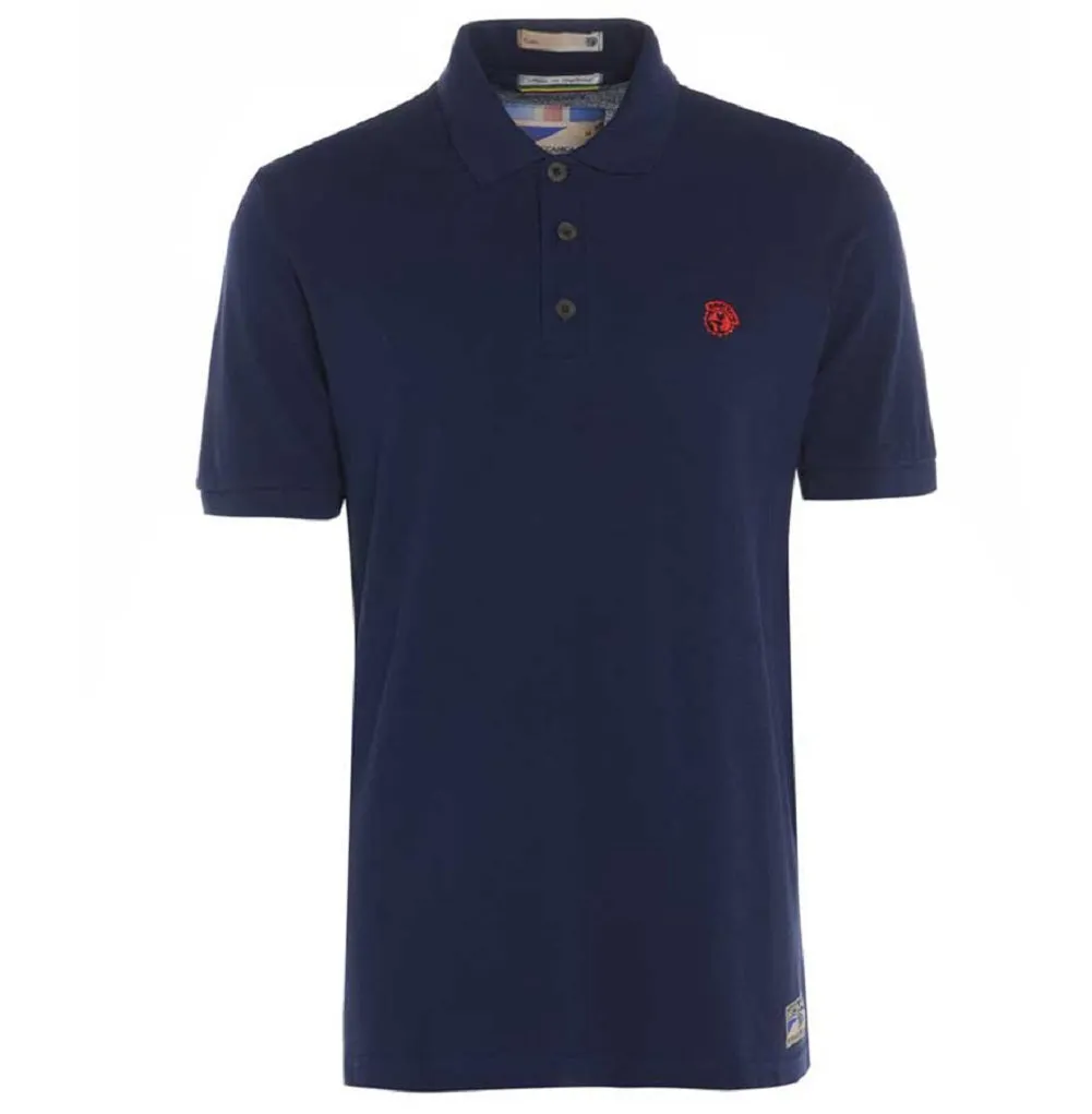 Meccanica Clothing Classic Men's British Made Cotton Piquet Polo Pit Lane Blue