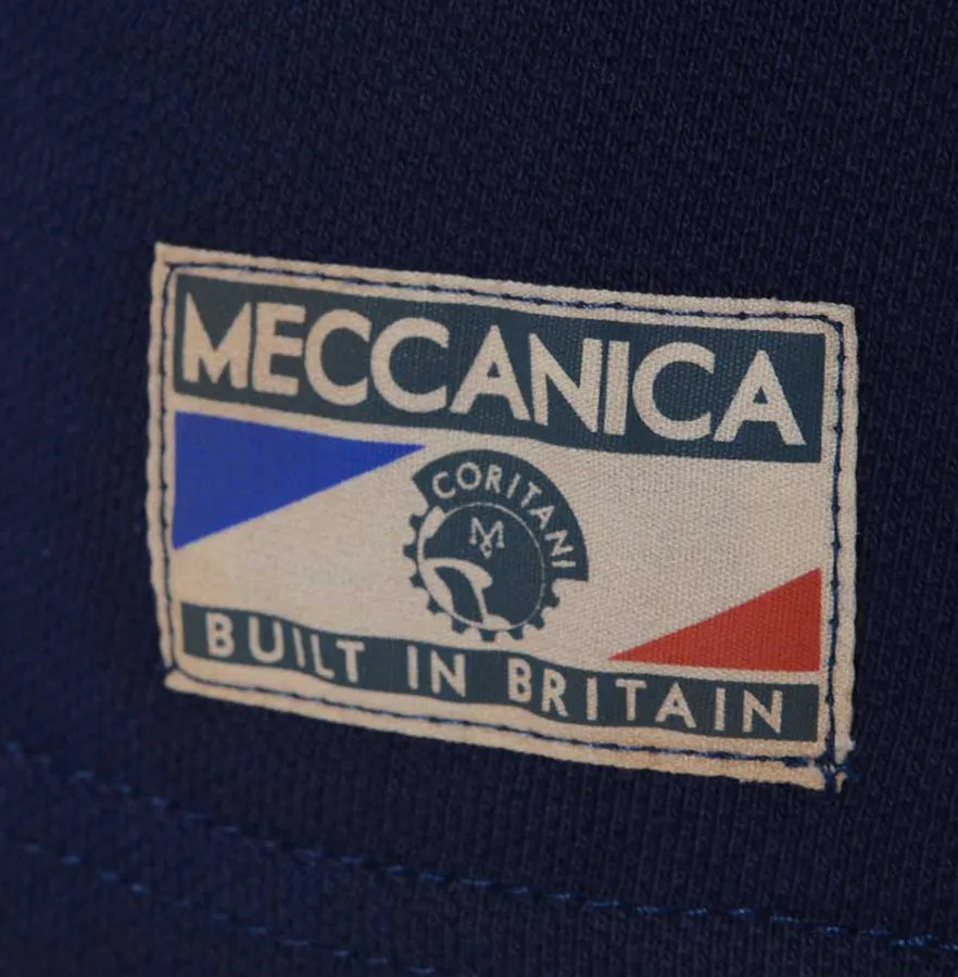 Meccanica Clothing Classic Men's British Made Cotton Piquet Polo Pit Lane Blue