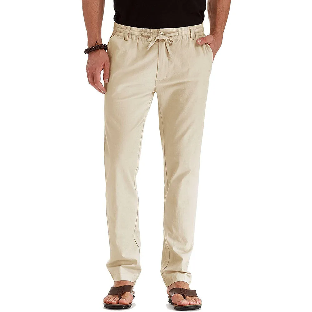 Men's Business Casual Solid Color Loose Pants - With Elastic Waist
