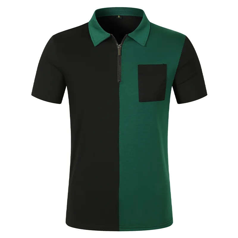 Men's Casual Half-Zip Lapel Short Sleeve Polo Shirt