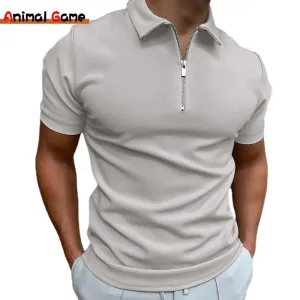 Men's Casual Solid Color Polo Shirt - Short Sleeve