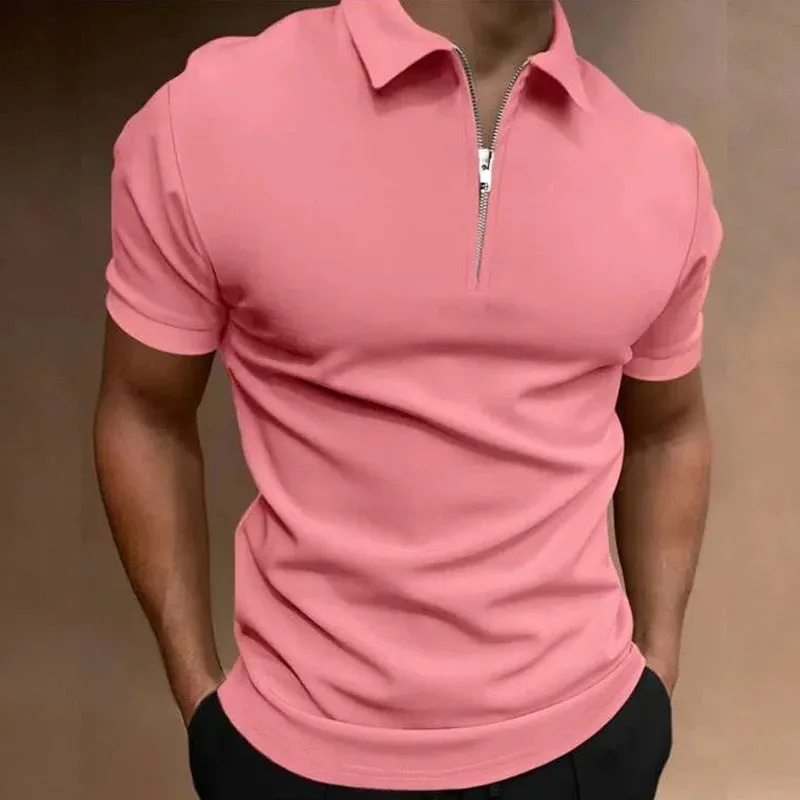 Men's Casual Solid Color Polo Shirt - Short Sleeve