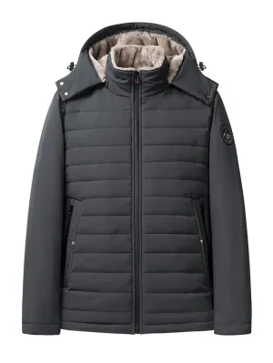 Men's Eli Warm Padded Fleece Jacket with Hood – Stylish Winter Wear