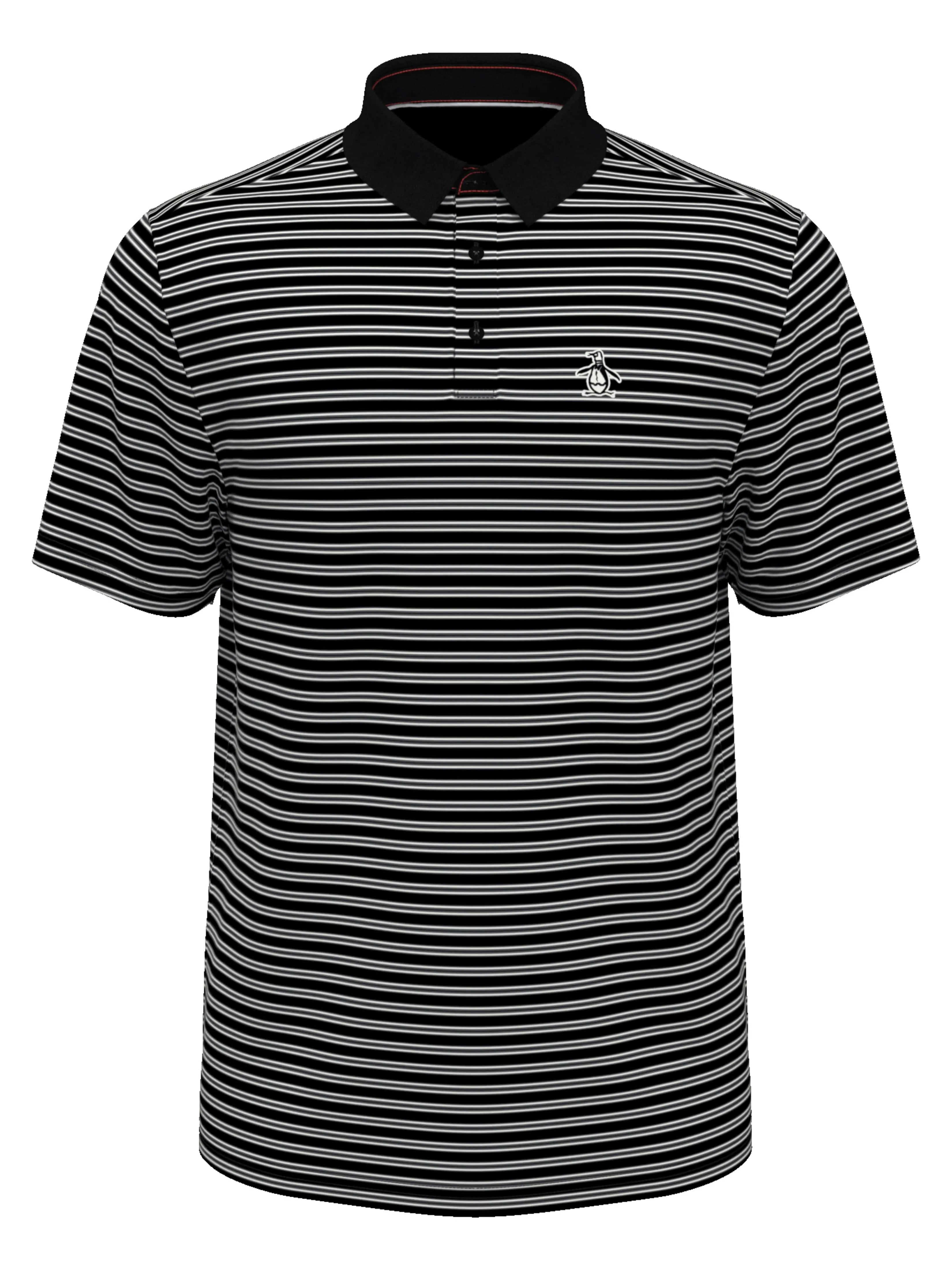 Men's Heritage Stripe Solid Collar Short Sleeve Polo Shirt