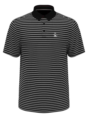 Men's Heritage Stripe Solid Collar Short Sleeve Polo Shirt