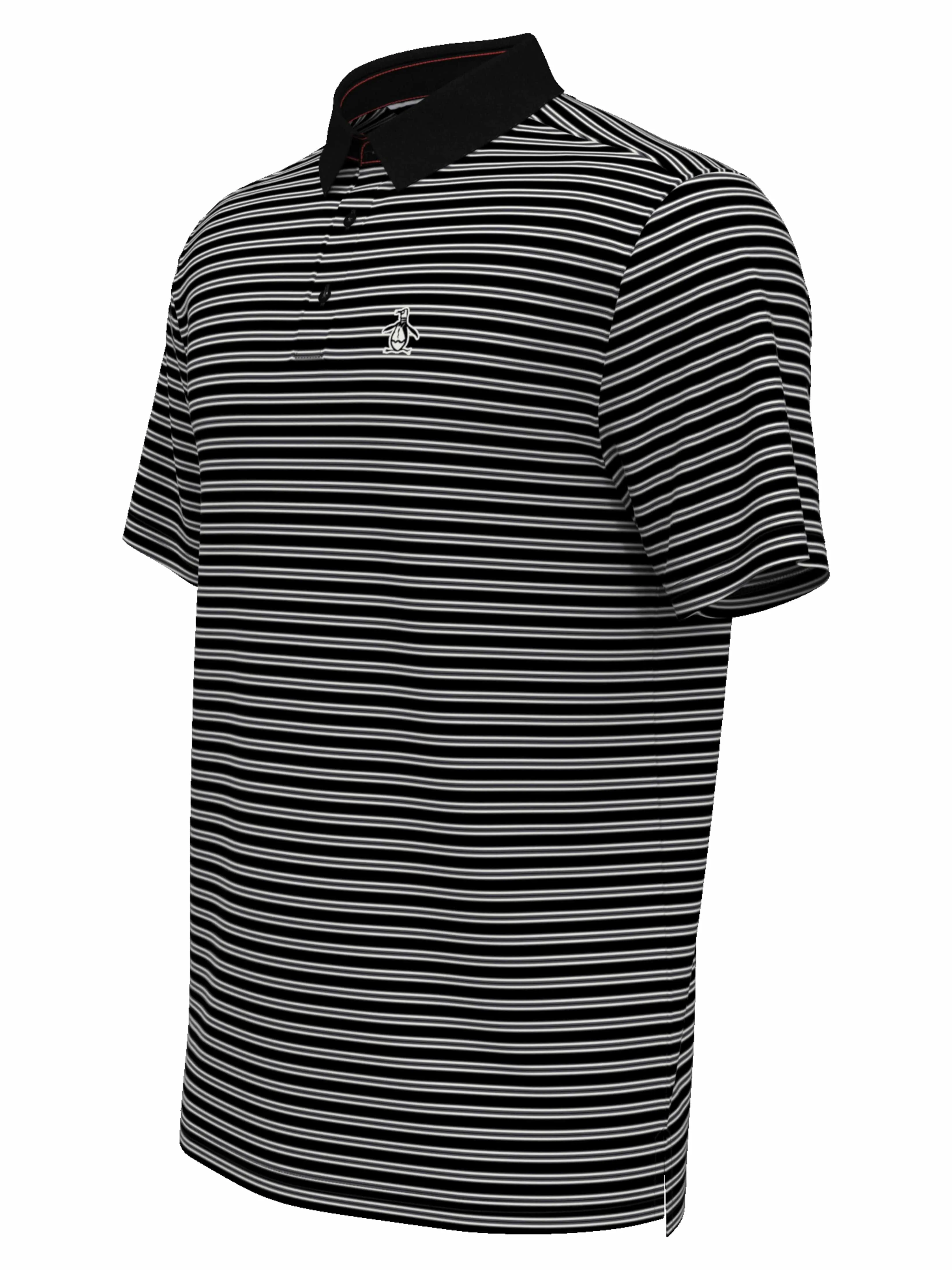 Men's Heritage Stripe Solid Collar Short Sleeve Polo Shirt