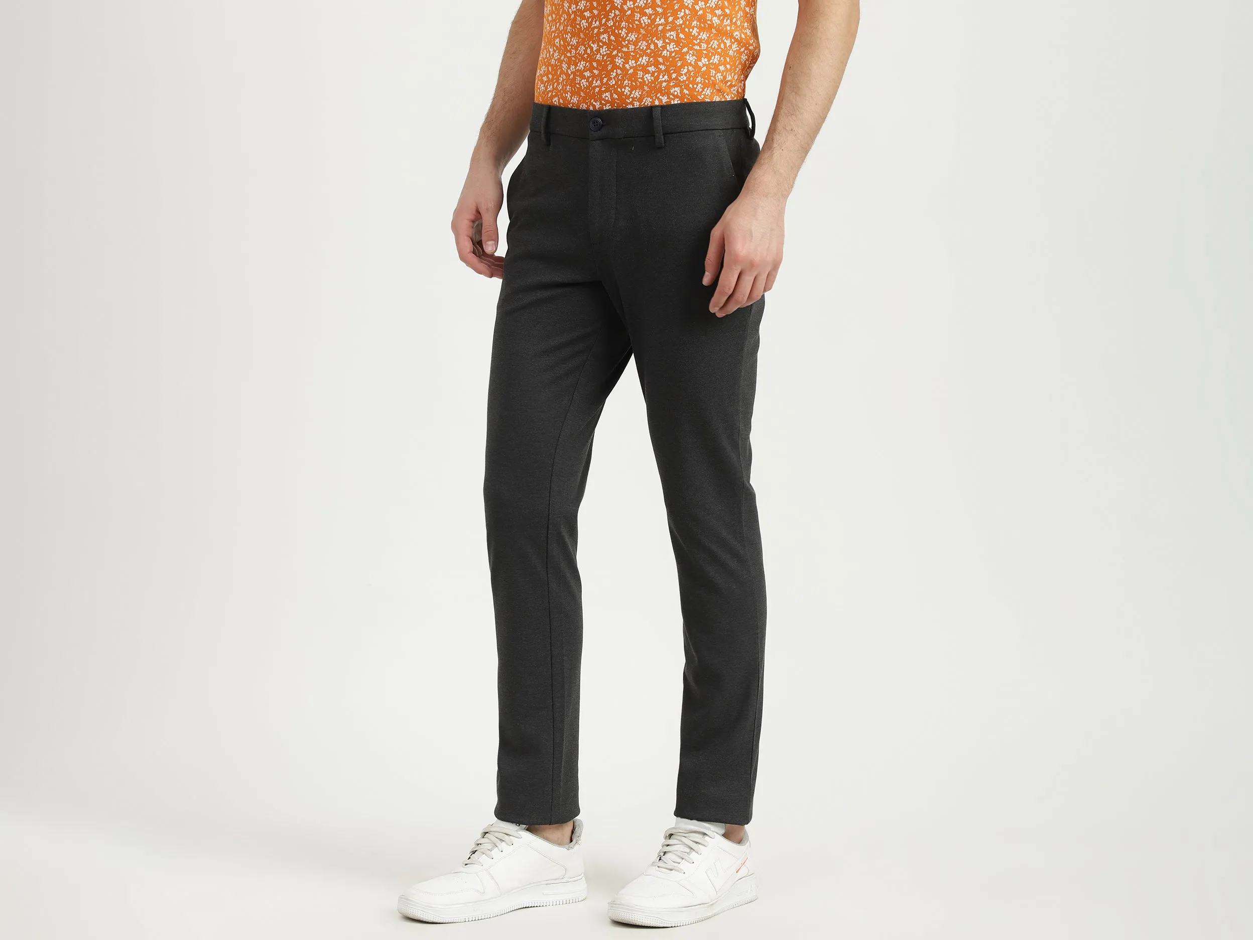 Mens Slim Fit Patterned Trousers