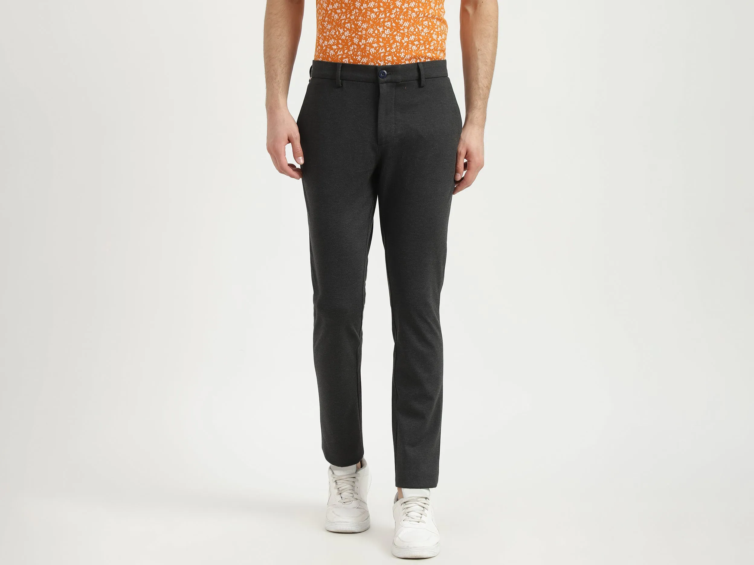 Mens Slim Fit Patterned Trousers