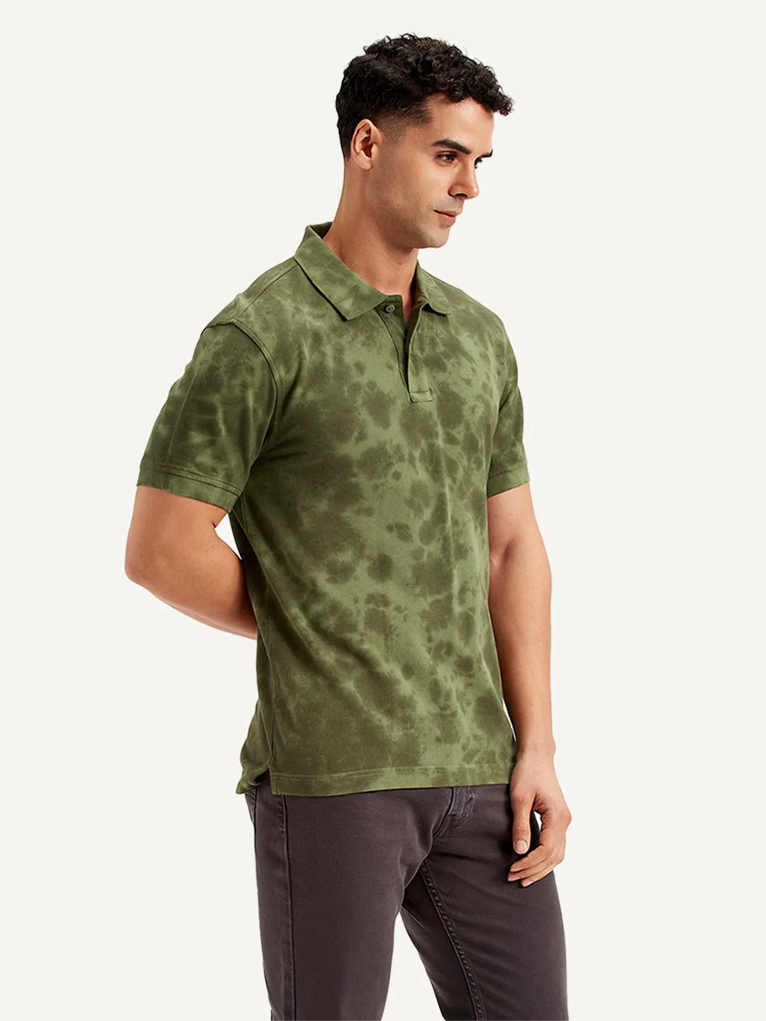 Men's Tie -Dye Slim Fit Polo T-Shirt