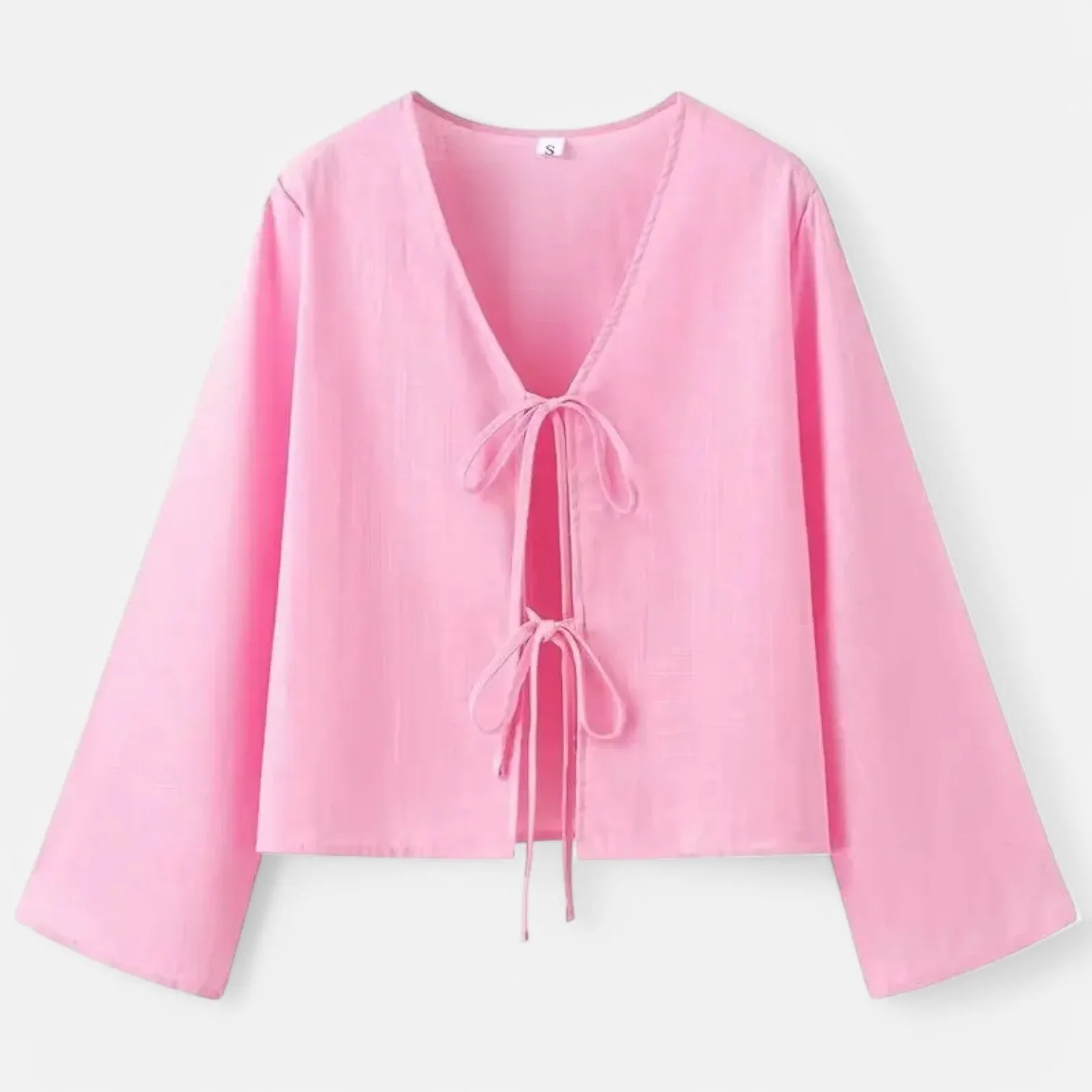 Monacogents | White Cropped Tie Blouse – Casual Summer Beach Top