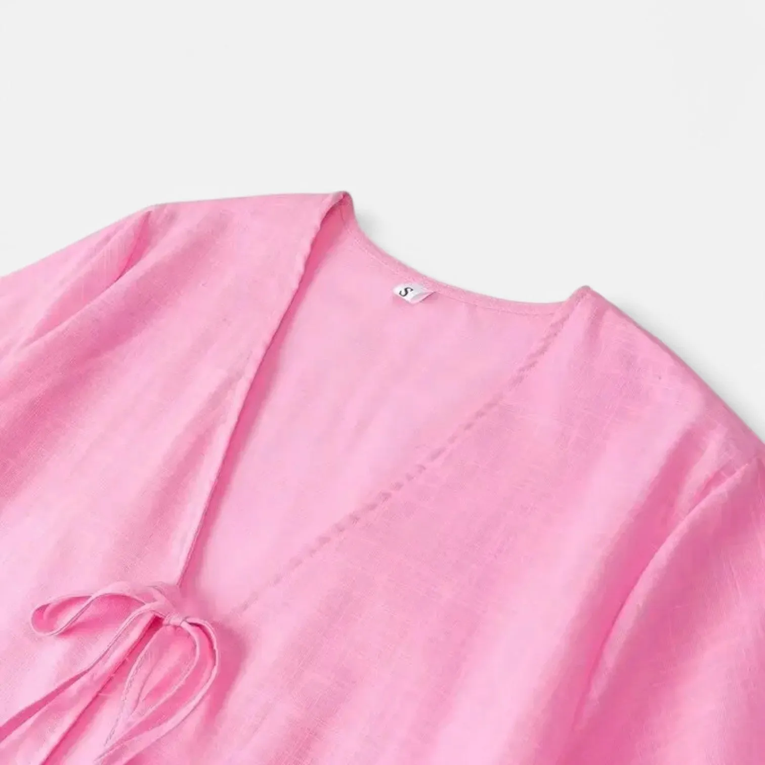 Monacogents | White Cropped Tie Blouse – Casual Summer Beach Top