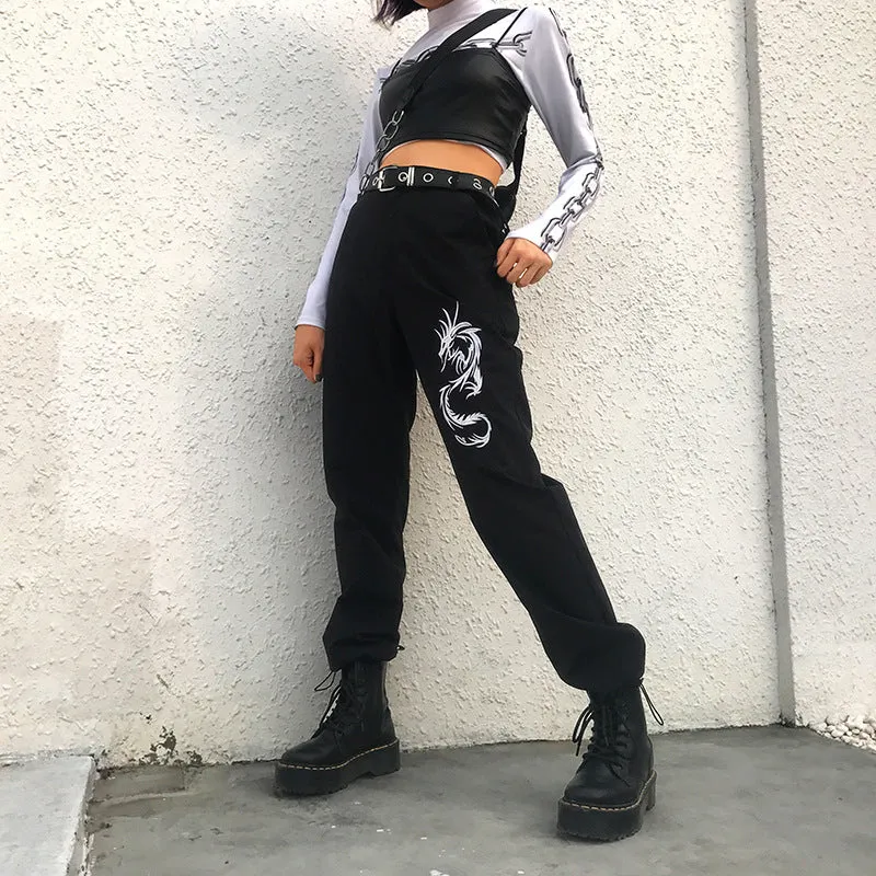 [@mtkiseki] "BLACK EMBROIDERED DRAGON" CASUAL PANTS K081002REVIEW