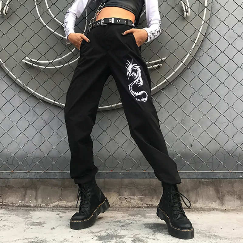 [@mtkiseki] "BLACK EMBROIDERED DRAGON" CASUAL PANTS K081002REVIEW