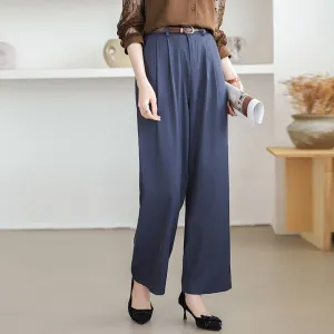 Navy Blue Semi Formal Pleated Trousers