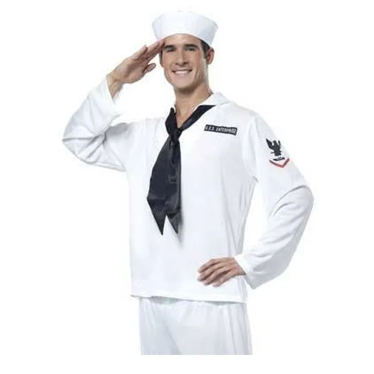 Navy Sailor Men's White Marine Uniform Costume