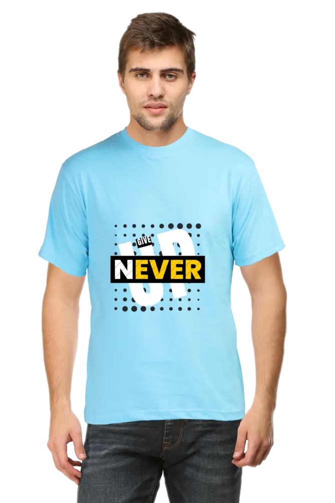 Never Give Up Round Neck Classic T-Shirt